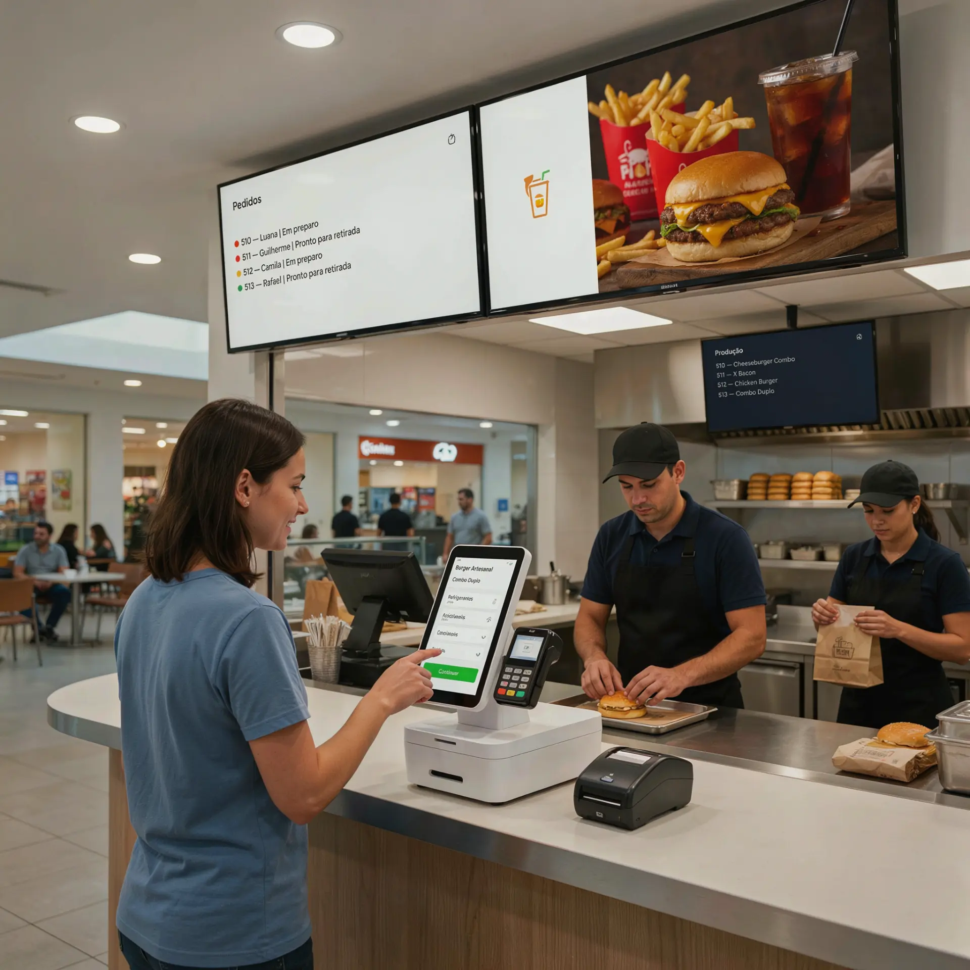 Totem Tec2Flow instalado em restaurante